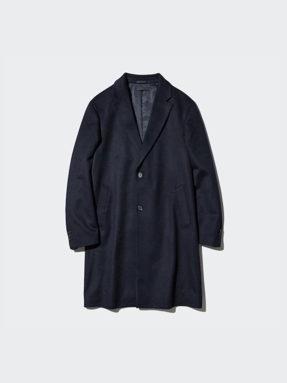 UNIQLO MEN’S WOOL CASHMERE
CHESTERFIELD COAT NWT SZ M BLACK